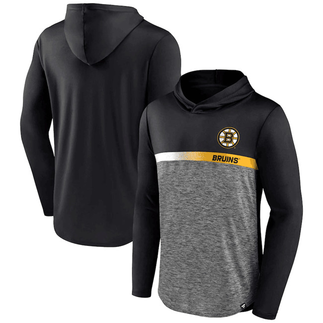 Men's Black Boston Bruins Podium Defender Pullover Hoodie
